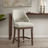 Bar Stools & Counter Height Stools-Kirkland's Home Cream Open Back Swivel Base Counter Stool White