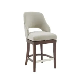 Bar Stools & Counter Height Stools-Kirkland's Home Cream Open Back Swivel Base Counter Stool White