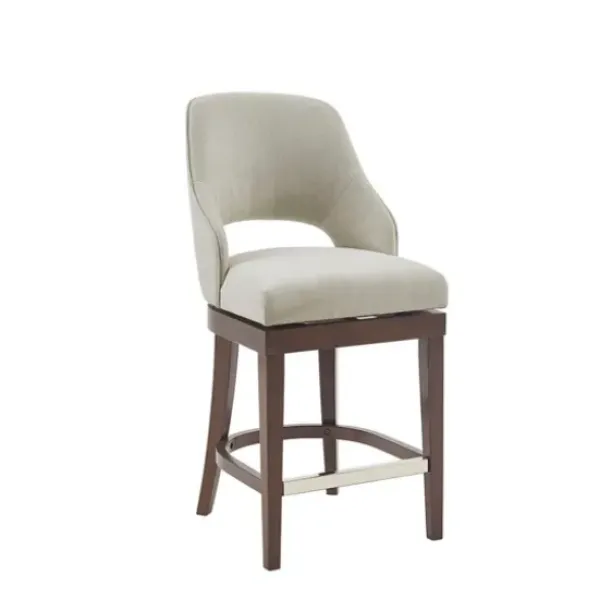 Bar Stools & Counter Height Stools-Kirkland's Home Cream Open Back Swivel Base Counter Stool White