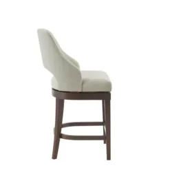 Bar Stools & Counter Height Stools-Kirkland's Home Cream Open Back Swivel Base Counter Stool White