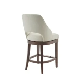 Bar Stools & Counter Height Stools-Kirkland's Home Cream Open Back Swivel Base Counter Stool White