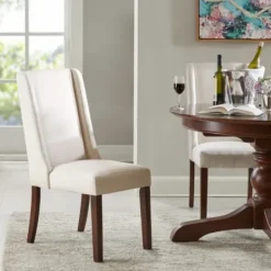 Dining Chairs-Kirkland's Home Cream Parson Dining Chairs, Set Of 2 Ivory