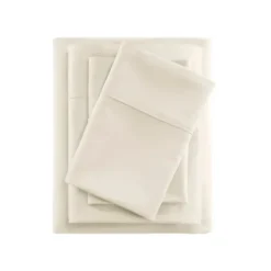 Bed Sheets-Kirkland's Home Cream Rich Cooling Cotton Queen Sheet Set Ivory
