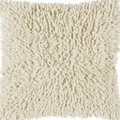 Pillows-Kirkland's Home Cream Shag Pillow Ivory