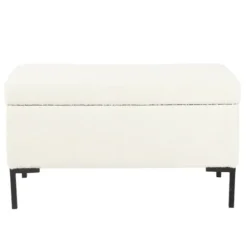 Benches & Ottomans-Kirkland's Home Cream Sherpa Boucle Storage Bench Ivory