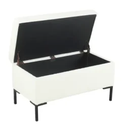 Benches & Ottomans-Kirkland's Home Cream Sherpa Boucle Storage Bench Ivory