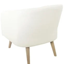Accent Chairs-Kirkland's Home Cream Sherpa Upholstered Barrel Accent Chair Ivory