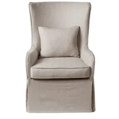 Accent Chairs-Kirkland's Home Cream Slipcovered Accent Chair Ivory