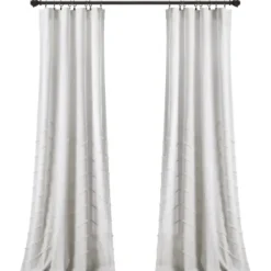 Curtains & Drapes-Kirkland's Home Cream Solid Pleated Single Curtain Panel, 84 In. White