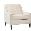 Accent Chairs-Kirkland's Home Cream Swoop Arms Upholstered Armchair Ivory