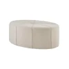 Benches & Ottomans-Kirkland's Home Cream Thick Welting Center Button Oval Ottoman Ivory