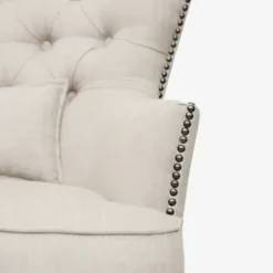 Accent Chairs-Kirkland's Home Cream Tufted Armchair With Lumbar Pillow Ivory