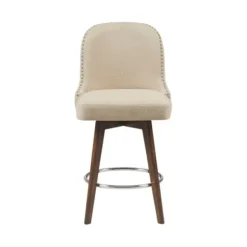 Bar Stools & Counter Height Stools-Kirkland's Home Cream Tufted Back Swivel Counter Stool Ivory
