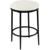 Bar Stools & Counter Height Stools-Kirkland's Home Cream Upholstered Metal Counter Stool Ivory