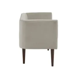 Sofas & Loveseats-Kirkland's Home Cream Velvet Low Back Transitional Settee Ivory