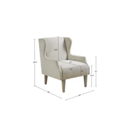 Accent Chairs-Kirkland's Home Cream Wingback Martha Stewart Accent Chair Ivory