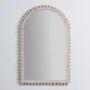 Decorative Mirrors-Kirkland's Home Cream Wood Beaded Arch Frame Mirror