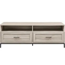 Tv Stands & Media Consoles-Kirkland's Home Cream Wood 2-Drawer Tv S D Tan