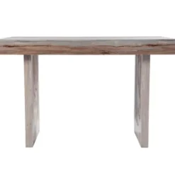 Office Furniture-Kirkland's Home Cream Wood Faux Marble Desk