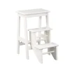 Bar Stools & Counter Height Stools-Kirkland's Home Cream Wooden 3-Level Step Stool Ivory