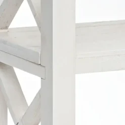 Accent & End Tables-Kirkland's Home Cream Wooden Plank Side Table Ivory