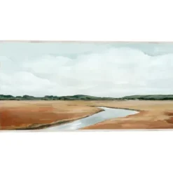 Framed Art-Kirkland's Home Creekside Landscape Framed Wall Art Brown/Blue/White