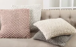 Pillows-Kirkland's Home Crochet Pom Pom Cotton Pillow White