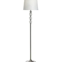 Floor Lamps-Kirkland's Home Crystal And Silver Metal Floor Lamp White