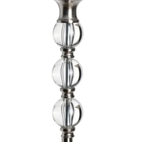 Floor Lamps-Kirkland's Home Crystal And Silver Metal Floor Lamp White