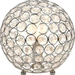 Table Lamps-Kirkland's Home Crystal Ball Sequin Table Lamp Clear/Silver