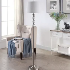 Floor Lamps-Kirkland's Home Crystal Orb Stacked Floor Lamp White
