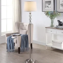 Floor Lamps-Kirkland's Home Crystal Orb Stacked Floor Lamp White