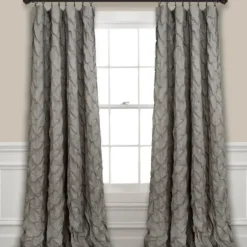 Curtains & Drapes-Kirkland's Home Curtain Panel Set With Overlay, 84 In. Gray