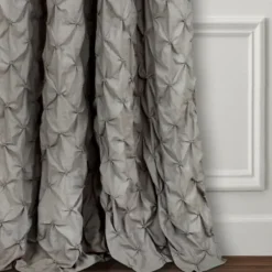 Curtains & Drapes-Kirkland's Home Curtain Panel Set With Overlay, 84 In. Gray