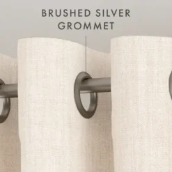 Curtains & Drapes-Kirkland's Home Curtain Panel Set With Overlay, 95 In. Gray