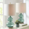 Table Lamps-Kirkland's Home Curved Blue Glass Table Lamps, Set Of 2 White