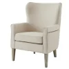 Accent Chairs-Kirkland's Home Curved Wingback Accent Chair Ivory