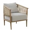 Accent Chairs-Kirkland's Home Curved Wood And Jute Rope Accent Chair Gray