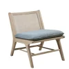 Accent Chairs-Kirkland's Home Cushion Ash Cane Back Accent Chair Blue