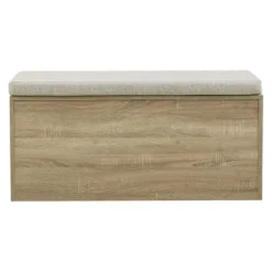 Benches & Ottomans-Kirkland's Home Cushioned Open Cubby Storage Bench Gray