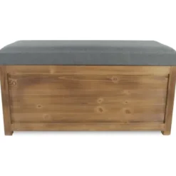 Benches & Ottomans-Kirkland's Home Cushioned Storage Benches, Set Of 2 Gray