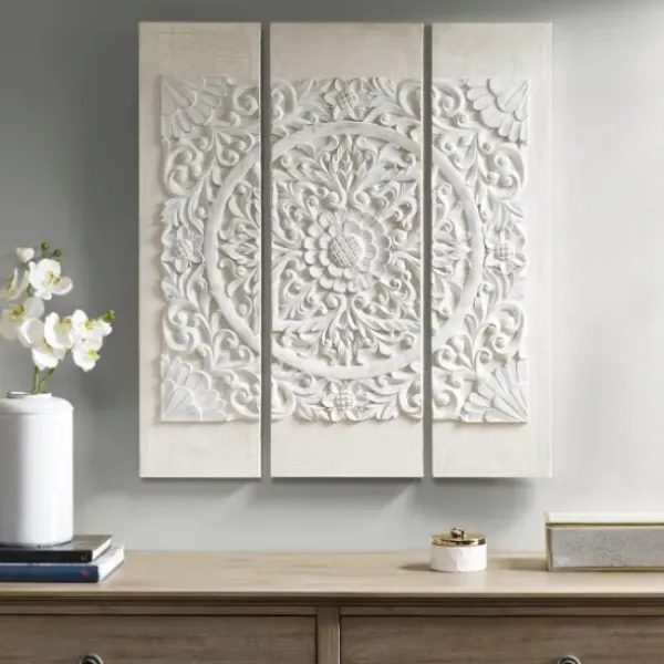 Canvas Art-Kirkland's Home 3D Embellished Canvas 3-Pc. Set Ivory