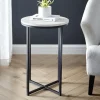 Accent & End Tables-Kirkland's Home Daisy Faux Marble X Base Accent Table