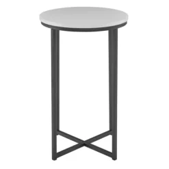 Accent & End Tables-Kirkland's Home Daisy Faux Marble X Base Accent Table