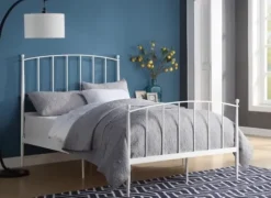 Beds & Headboards-Kirkland's Home Daisy Modern Arch Full Bed Frame White