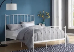 Beds & Headboards-Kirkland's Home Daisy Modern Arch Queen Bed Frame White