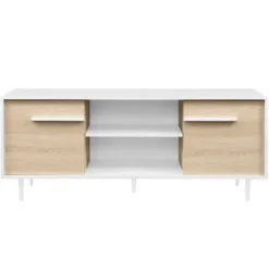 Tv Stands & Media Consoles-Kirkland's Home Daisy Oak Wood Open Storage Tv Stand White