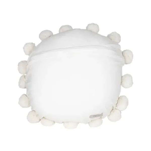 Pillows-Kirkland's Home Daisy Soft Poms Round Throw Pillow White