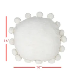 Pillows-Kirkland's Home Daisy Soft Poms Round Throw Pillow White