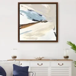 Framed Art-Kirkland's Home Dancing Wind I Framed Canvas Art Print White/Ivory/Blue